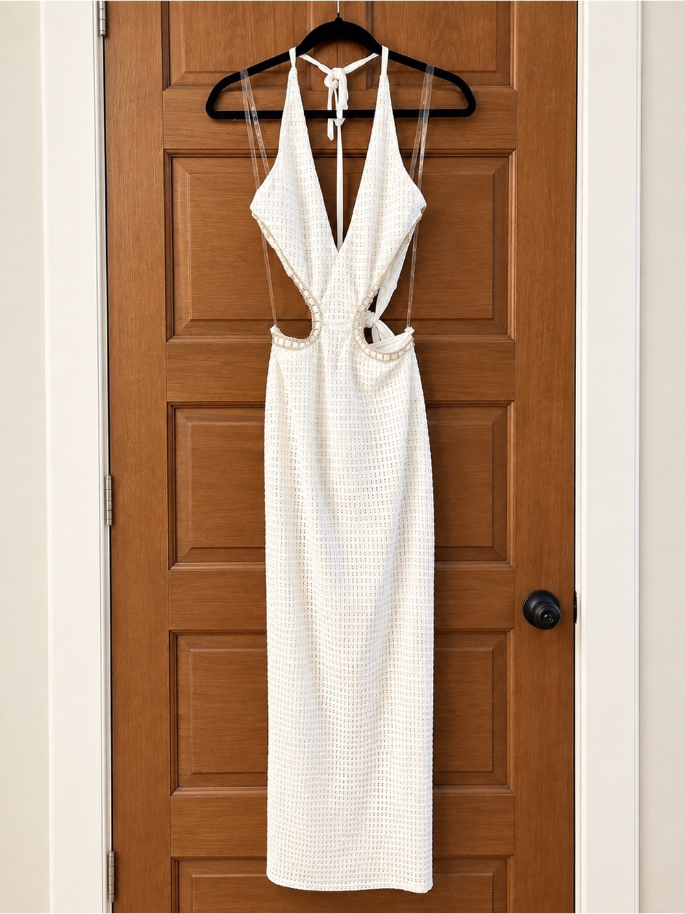 12th Tribe White Halter Cutout Maxi Dress - Women